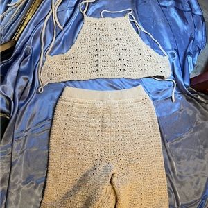 Crochet Top & Pants set